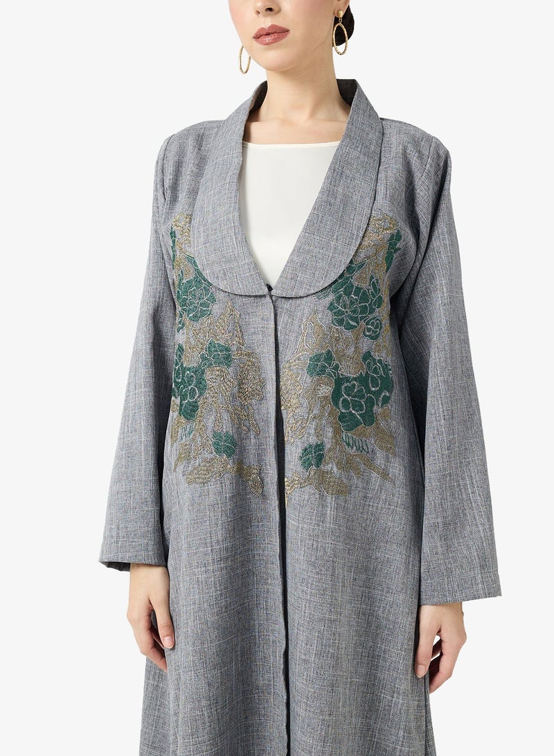 hayas closet Embroidered Abaya With Sheila - Image 4